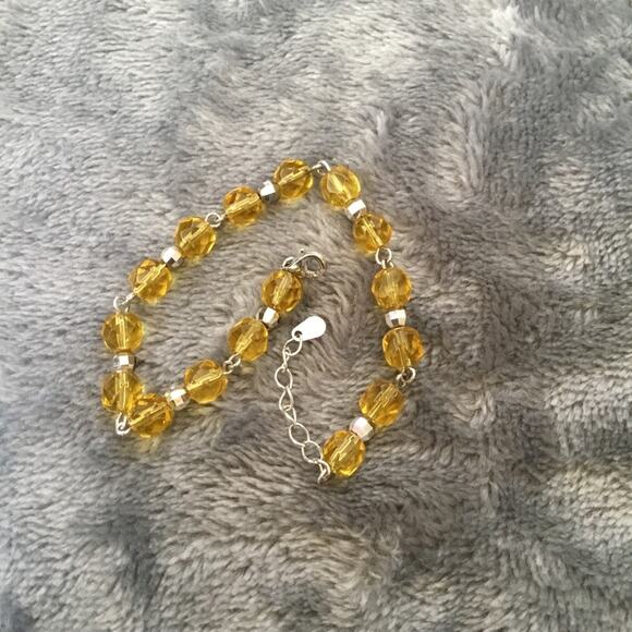 Sterling Silver Yellow Crystals Bracelet - Picture 4 of 6